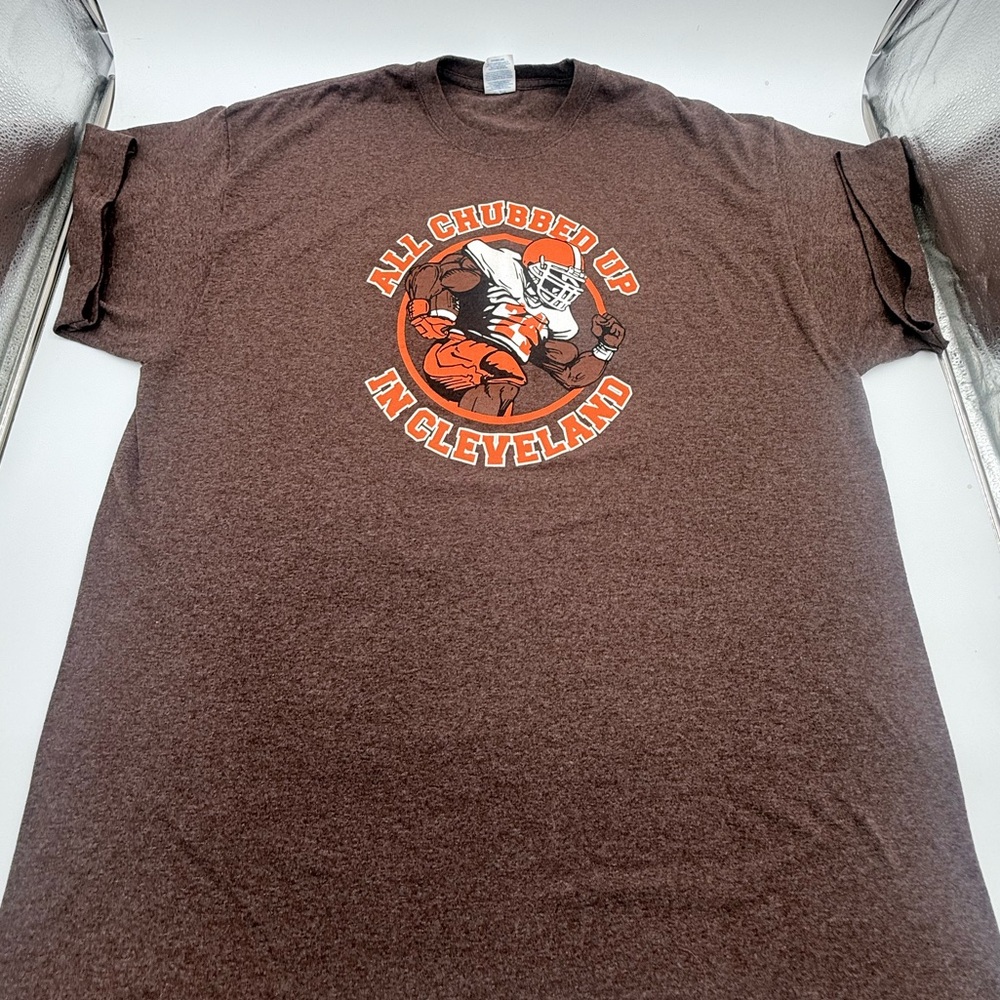NFL “All Chubbed Up In Cleveland” Browns T-Shirt 2XL Nick Chubb Graphic